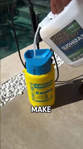 Girl fixes scattered pebbles with glue