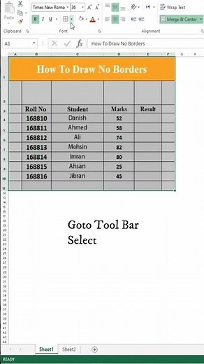 Excel No Border | Technical Ustad