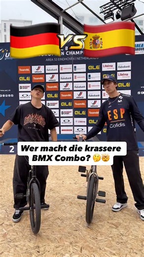 17K views · 212 reactions | Germany  vs.  Spain ??? Wer hat für euch die krassere Combo gemacht? ✍️ Ihr entscheidet und bucht uns gerne zusammen für eure Events. Wir bieten euch auch ne richtig coole Show! Jetzt buchen  Respekt an den 6x Weltmeister @vikigomezbmx #bmxflatland | Chris Böhm | Facebook