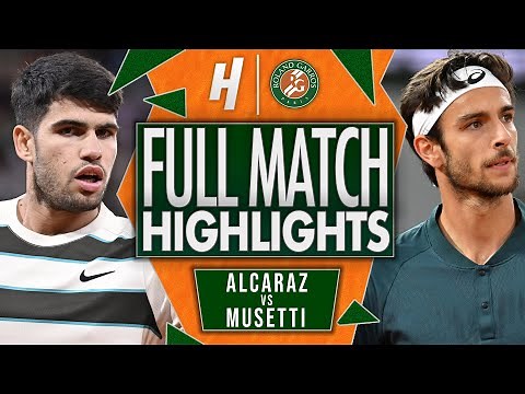 Carlos Alcaraz vs Lorenzo Musetti - FULL Semifinal Highlights | Roland Garros 2025