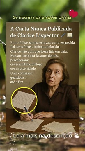 A Carta Nunca Publicada de Clarice Lispector 🖋️📖
