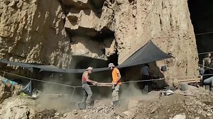 Israeli archaeologists excavate ancient cave