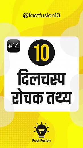 1.8M views · 10K reactions | 10 दिलचस्प रोचक तथ्य Reel-14 #factsinhindi #facts #hindifacts | Fact Fusion | Facebook