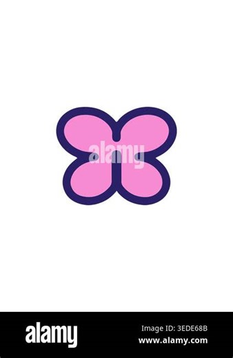 spinning motion animation of simple drawing of a butterfly Stock Video Footage - Alamy