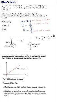 basics of electrical engineering | Ohm's Law
