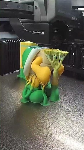 H2C prints Koopa Troopa 🐢 #3dprinting #3dprint #bambulab #3dbrothers #h2c