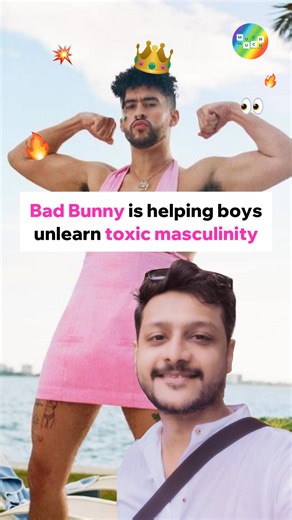 Much Much Spectrum on Instagram: "Soft masculinity is winning and @badbunny is owning it with pride! If Bad Bunny is all over your feed right now, it’s because he’s living proof that positive masculinity is a superpower. Here’s what I genuinely love about him 👇🏽 🏆 Made Grammy history by winning Album of the Year with an all-Spanish album. 🎧 Proved that music transcends language when it’s honest, political, and good ✨ Shattered the industry myth that you need English to be a global icon ❤️Bec