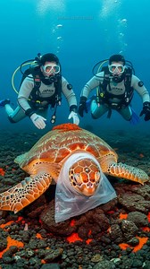4.7M views · 57K reactions | Diver helps Turtle escape from plastic and barnacles! #rescue #animals #wildlife | Paul & Friends | Facebook