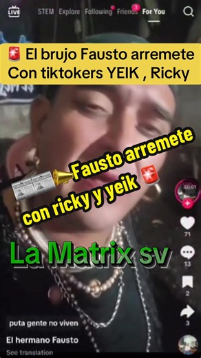 🚨El brujo Fausto arremete con RICKY 👹y YEIK 🐷 y dice que solo se aprovechan del Pueblo 📣📣#fausto #elsalvador🇸🇻 #peligroso⚠️ #viralvideo