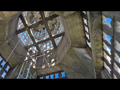 Climbing the bell tower at Cathedral of St Joseph, Hartford CT