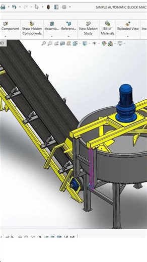 Semi-Automatic Concrete Block Machine #machine #solidworks #blockmachine #brickwork #cement #design