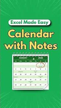 How to Create a Dynamic Calendar with Notes in Excel 🗓️