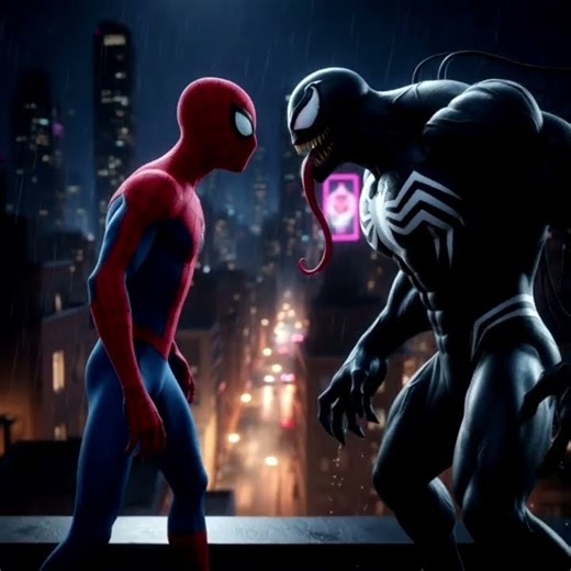 शहर खामोश है… लेकिन जंग शुरू हो चुकी है 🖤🕷️Venom VS Spider-Man — आख़िरी तक देखना!”#VenomVsSpiderman