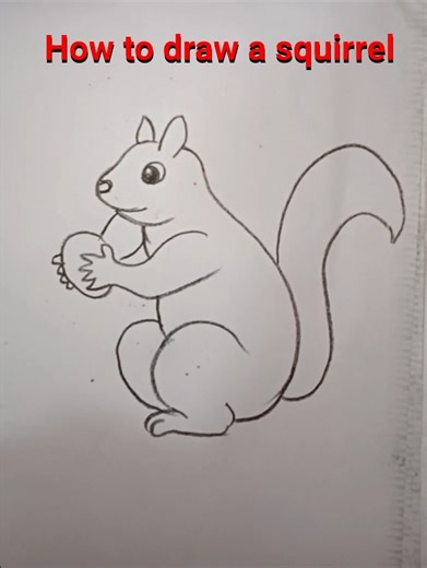 How to Draw a Squirrel 🐿️ || #art #drawing #viral