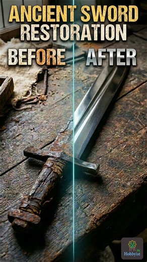 Ancient 1000 Years Old Antique Sword Restoration #antique #rust #short