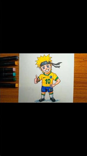 Coloring Naruto in Brazil Jersey 🇧🇷🎨 | FIFA World Cup 2026