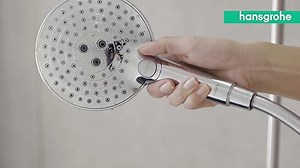 hansgrohe Raindance Select S - Duschkopf, Handbrause mit 3 Strahlarten, runde Duschbrause (⌀ 120 mm), Brausekopf mit Antikalk-Funktion, Chrom