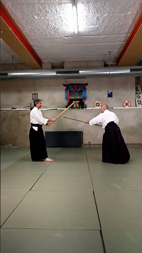 Ichi no ken tai jo (throwing variation) - #aikido #iwama #weapons #martialartstraining
