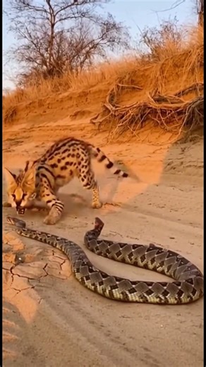 Serval vs Puff Adder ⚠️ Raw Safari Snake Standoff Caught on Shaky Phone