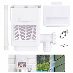 Rainwater Collection System Downspout Diverter, Fits for 2"x 3" or 3"x 4" Gutter Downspouts Rain Barrel Diverter Kit with Adjustable Valve and Filter