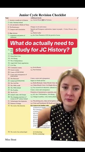 Essential Topics for Junior Cycle History Study
