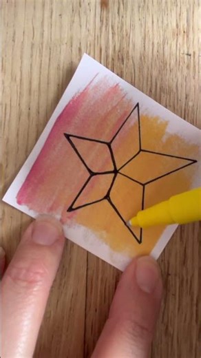 Orange Stripy Star Doodle