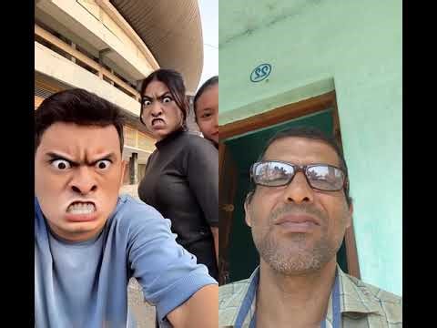 Distorted funny face video.