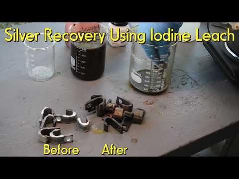 Silver Recovery Using Iodine Leach #silver #silverstacking #scrap #ewaste #electronics #chemistry