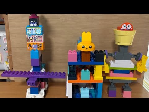 アンパンマンブロック　レゴデュプロ　組み立てたよ　オリジナル　遊び　ブロック