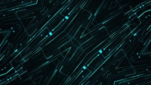 Download Digital circuit board styled background with fast moving glowing digital data nodes streaming past the camera. This modern technology motion background is full HD and a seamless loop. for free