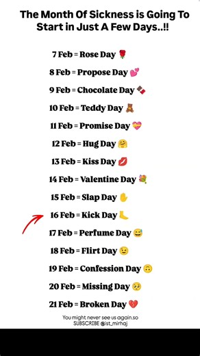Valentine Week to Broken Day 💔 | Full Love Calendar 😍🥴
