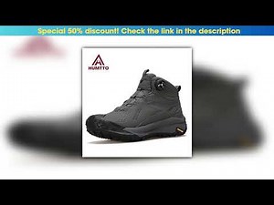 Discount HUMTTO Hiking Shoes Men Waterproof Leather Hunting boots Women Trekking Ankle Tactical Sho
