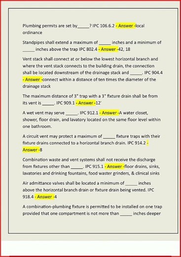 Plumbing Course Final Exam Actual Questions And 100 Correct video