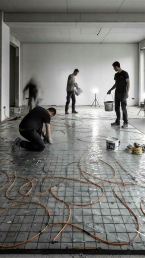Installing a Heated Floor and Pouring Epoxy Transformation #HeatedFloor #Renovation #Design