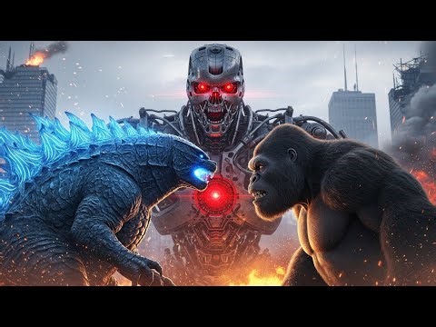 “Godzilla & Kong vs Terminator: The Epic Battle You Won’t Believe!” 🔥😲