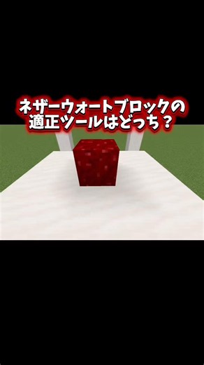 ネザーウォートブロックの適正ツールはどっち？ #minecraft #minecraftshorts #マインクラフト #マイクラ #マイクラ統合版