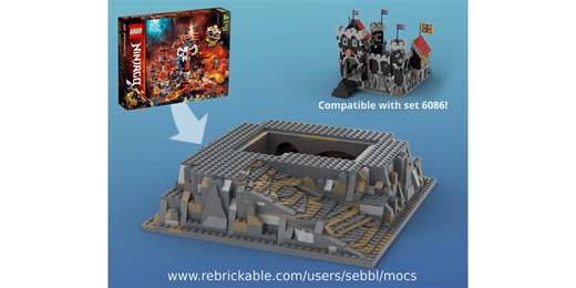 LEGO MOC-101905 71722: Raised Baseplate - 6086 compatible! (Castle > Black Knights 2022)