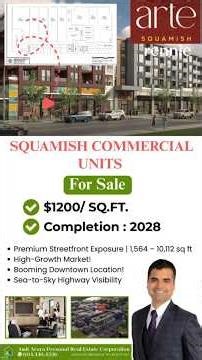 Arte Squamish | Retail Spaces | $1,200 psqf | Spring 2028 | Strata $0.60 psqf