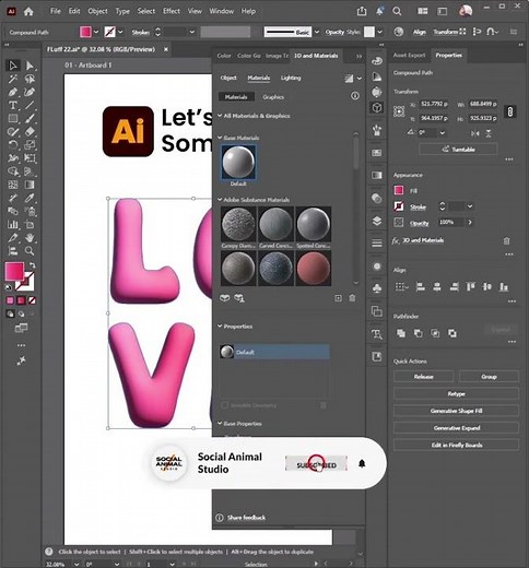 Adobe Illustrator 3D Text Tutorial #illustrator #designtutorial #3dtext