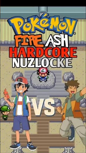 Ash vs Brock || 1st Gym Battle || Hardcore Nuzlocke || Fire Ash #nuzlocke #shorts #fireash #pokemon
