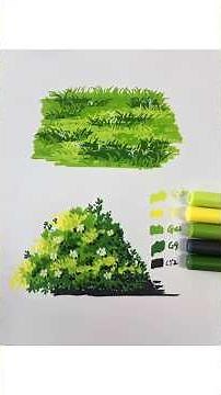 How to Draw Realistic Grass in 5 Minutes! 🌿 Easy Step-by-Step Tutorial (Satisfying ASMR Art)