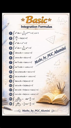 Maths Basic Integration formulas for Inter Students #maths #mathproblems #maths_students