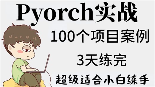 【PyTorch算法实战案例】100个练手项目合集，三天练完，练完即可就业！还不拿下 ！（很少有人可以把PyTorch入门小白最新版全套教程讲的如此通俗易懂了）