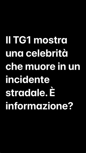 AD! on Instagram: "Mostrare la morte è informazione? NB Ho cancellato il video che avevo condiviso e l’ho ricondiviso con la scritta: UNA CELEBRITA’ MUORE IN QUESTO VIDEO E’ INFORMAZIONE MOSTRARE LA SUA MORTE? Ho fatto questa scelta dopo che una persona me l’ha fatto notare. I social possono servire anche a questo. A mio parere non è informazione. Non credo che fare giornalismo con i miei soldi, perché la Rai è una entità pubblica finanziata con il mio canone, voglia dire pubblicare sulla pagina