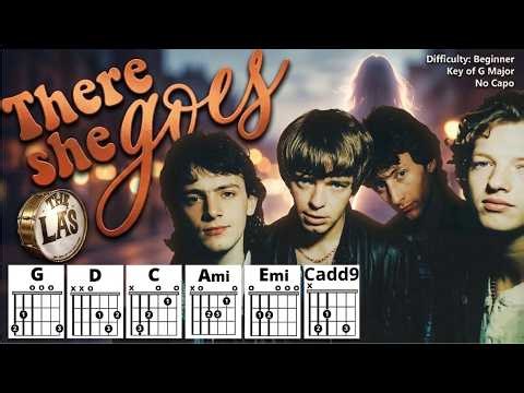 How to Play "THERE SHE GOES by The La's (No Capo) | Beginner Guitar Play-Along + TAB & Lyrics