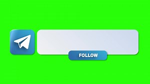 Download Animated Telegram Lower Third Banner with Follow Green Screen for free