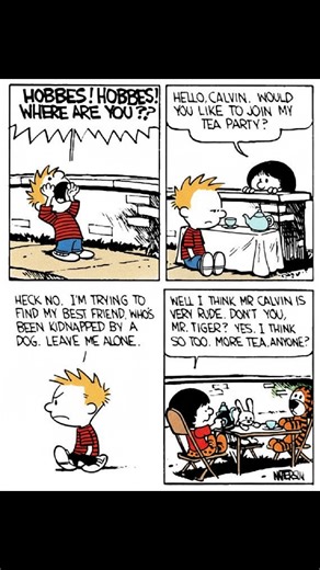"Sometimes the smallest conversations hold the biggest truths 🌌✨ #CalvinAndHobbes" . . .CalvinAndHobbes #ComicReels #FunnyComics #DailyDoseOfComics #ComicStrip #ClassicComics #CartoonHumor #MemeReels #RetroComics #ComicRelief | Daily dose of funny comics