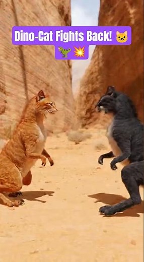 Two Orange Dino Cats 🦖😹 | Funny AI Dinosaur Cats | Cat Orange AI Shorts