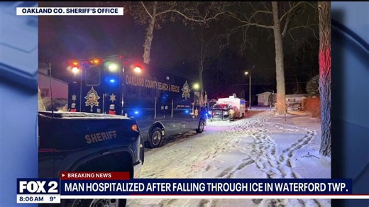 Man rescued after falling through ice on Pleasant Lake