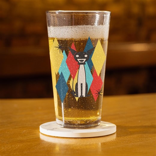 Atomic Dog Glasses MCM Retro Cocktail Glassware Set Mid Century Modern Drinkware Unique Fun Gift for Dog Lovers - Etsy